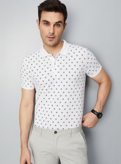 Men Printed Slim Fit Polo