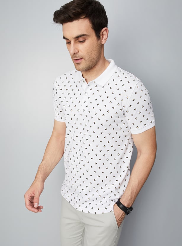 Men Printed Slim Fit Polo