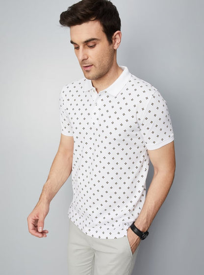 Men Printed Slim Fit Polo