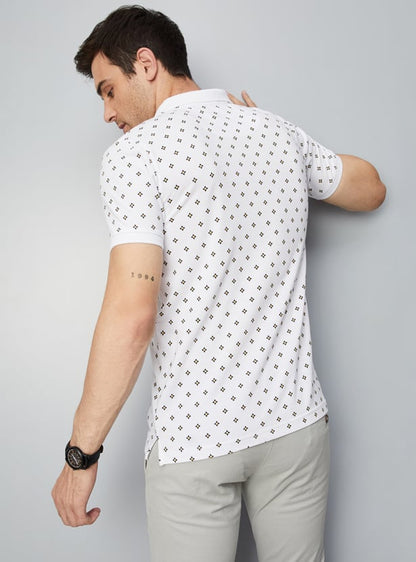 Men Printed Slim Fit Polo